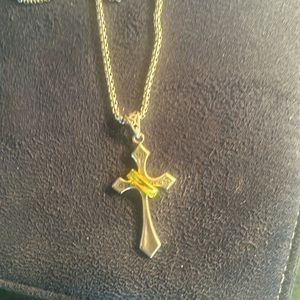 Very well made Silver plated  with a Beautiful Sterling Cross Pendant